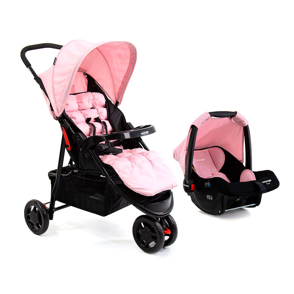 Travel System Delta Duo Pro (Conjunto de Carrinho 3 Rodas Reclinável + Bebê Conforto)